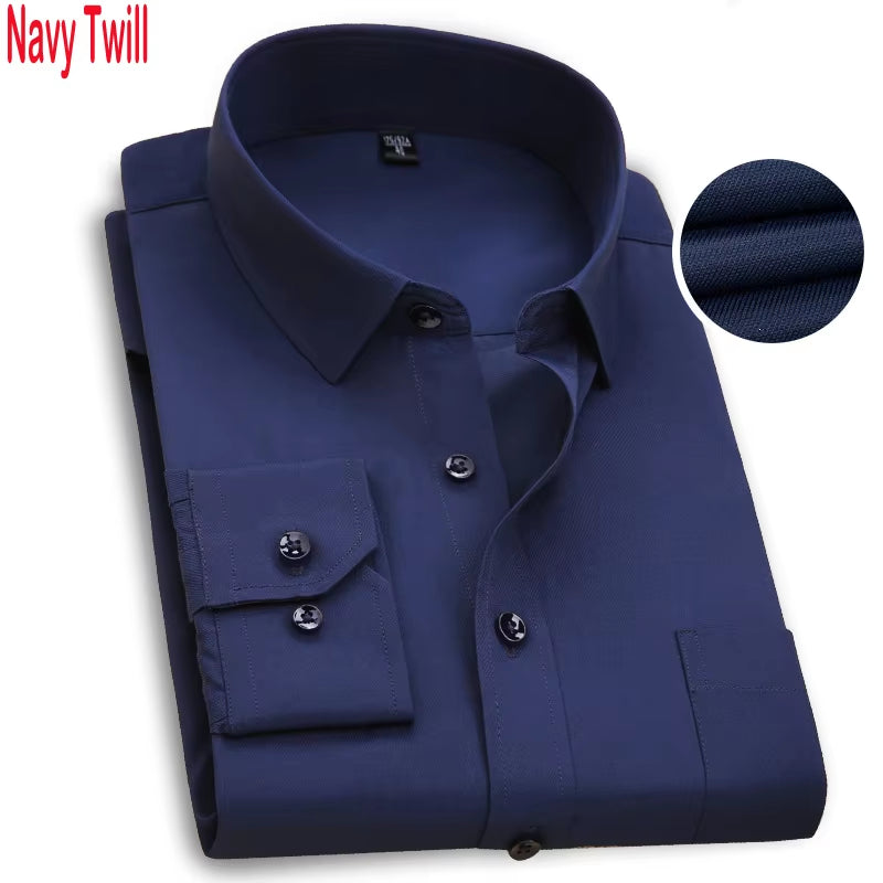 Men'S Top Quality Dress Shirts 2023 Fashion New Slim Fit Long Sleeve Shirt Men Black White Formal Button up Shirt Chemise Homme