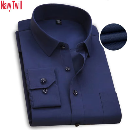 Men'S Top Quality Dress Shirts 2023 Fashion New Slim Fit Long Sleeve Shirt Men Black White Formal Button up Shirt Chemise Homme
