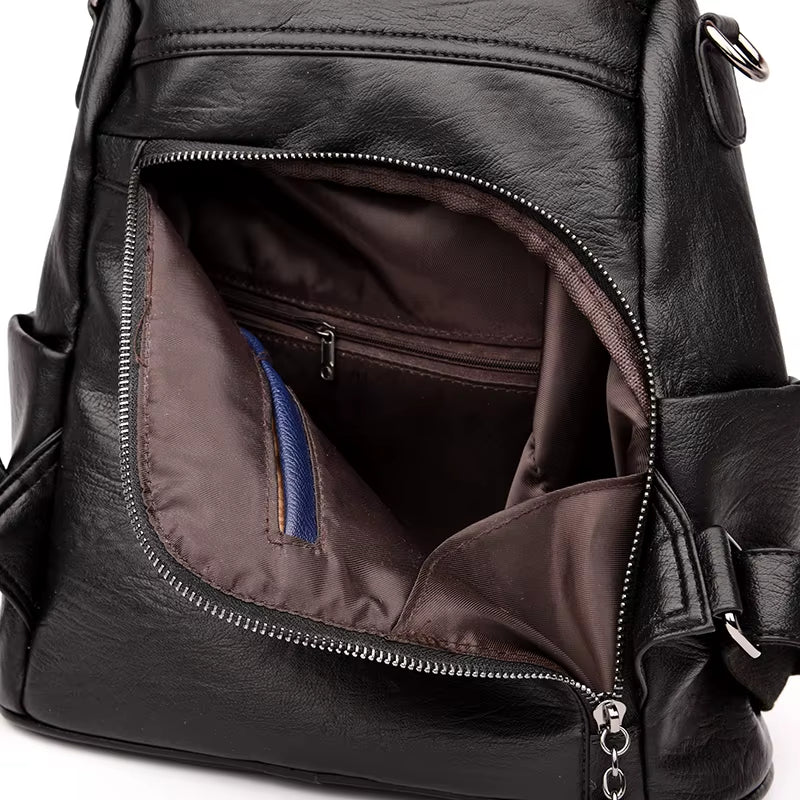 Women'S Waterproof anti Theft Leather Backpack 2024 Girls Shoulder Bags Multifunctional Large Capacity Travel Backpacks Mochilas