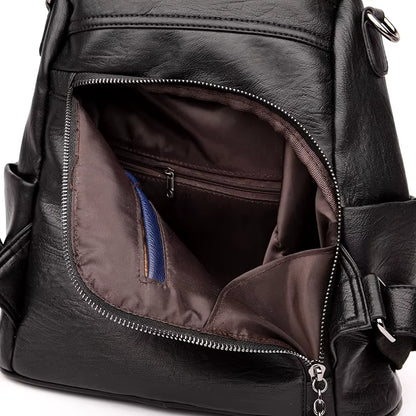 Women'S Waterproof anti Theft Leather Backpack 2024 Girls Shoulder Bags Multifunctional Large Capacity Travel Backpacks Mochilas