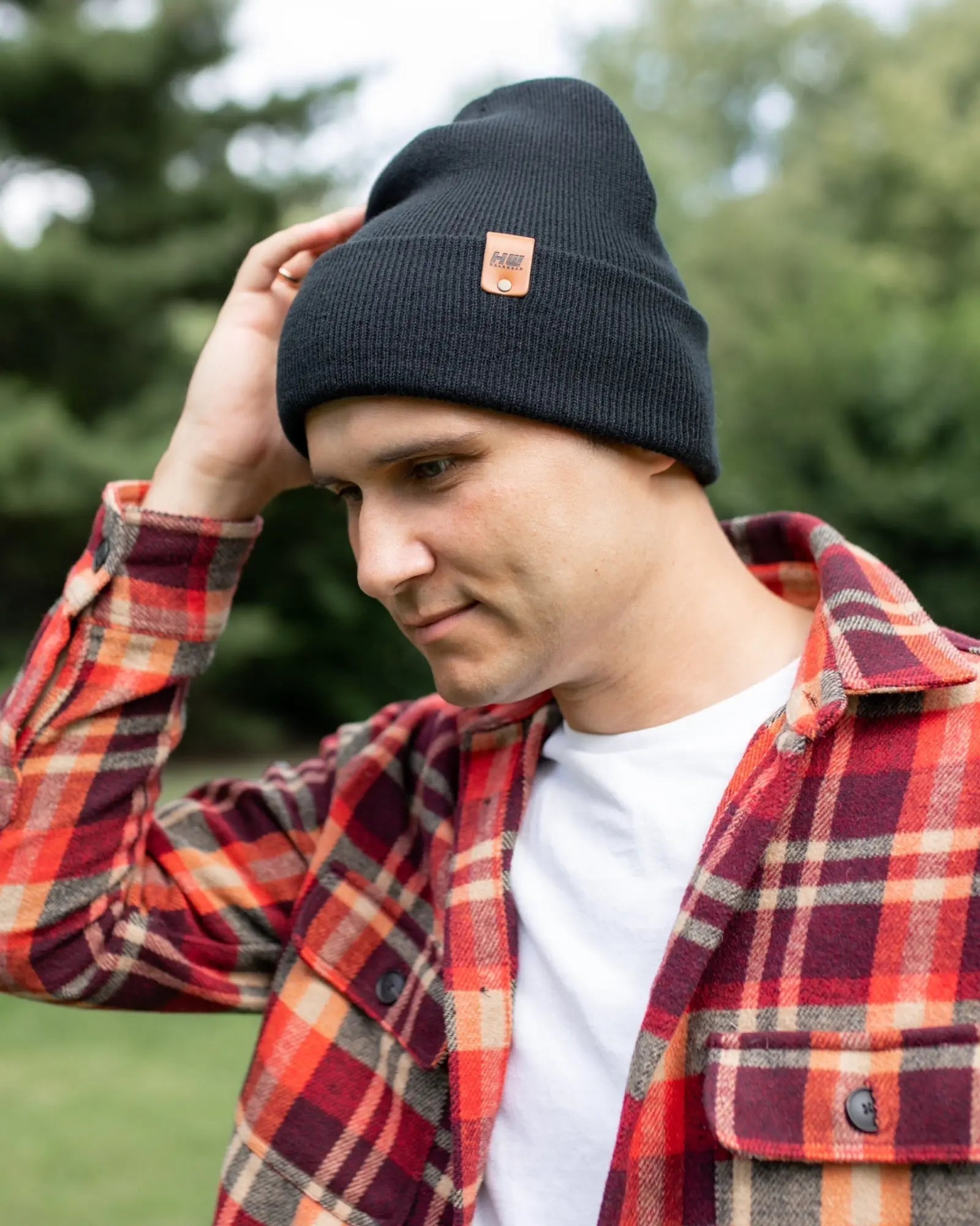 HAAKWEAR Knit Cuffed Classic Beanie / Hat - Charcoal Black, Made in USA