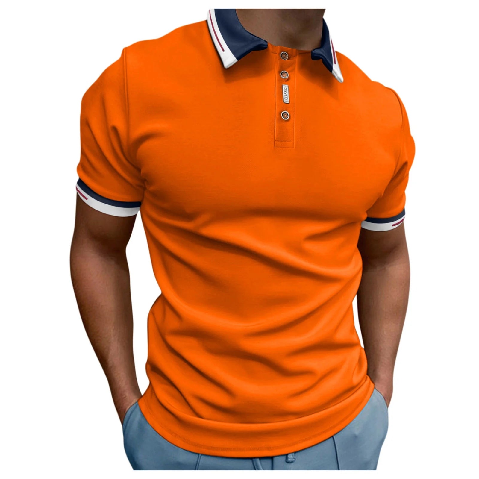 Mens Short Sleeve Polo Shirts Men'S Polo Shirt Casual Knit Short Sleeve Polo T Shirt Classic Fit Shirts(Blue,Xl)