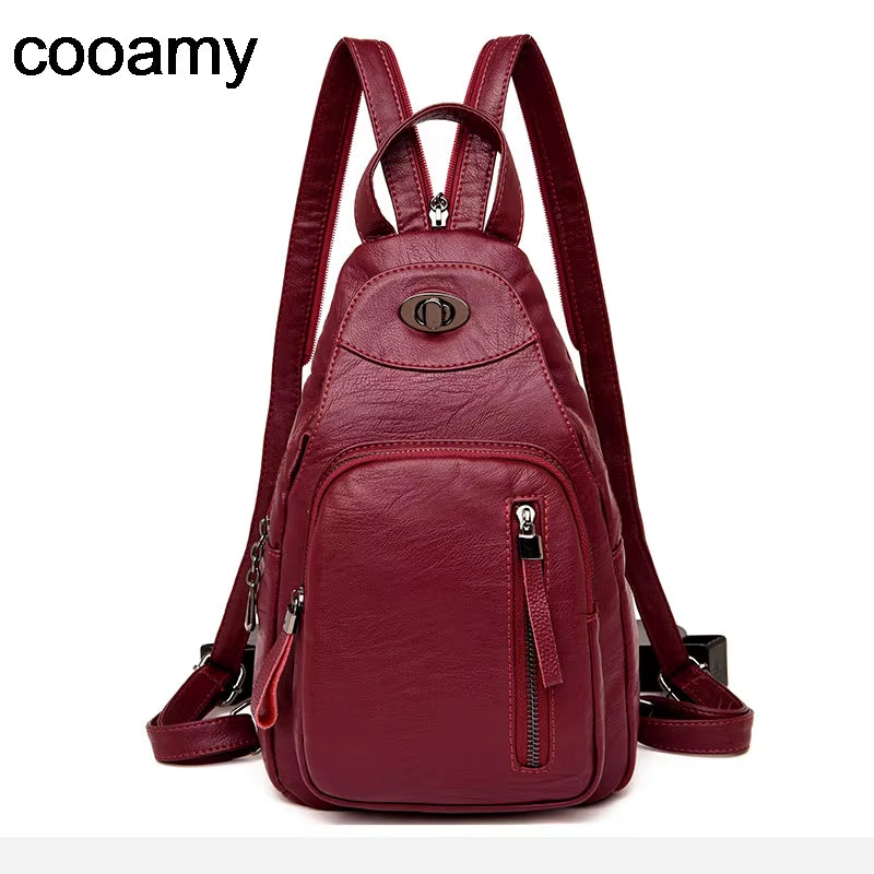 Women Fashion Backpacks Shoulder School Bags for Teenage Girls Preppy Style Sackpack PU Leather Rucksack Female Knapsack