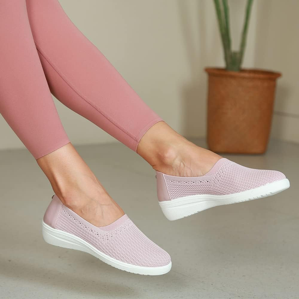 Women'S Lightweight Shoes Breathable Casual Walking Orthopedic Slip on Walking Shoes