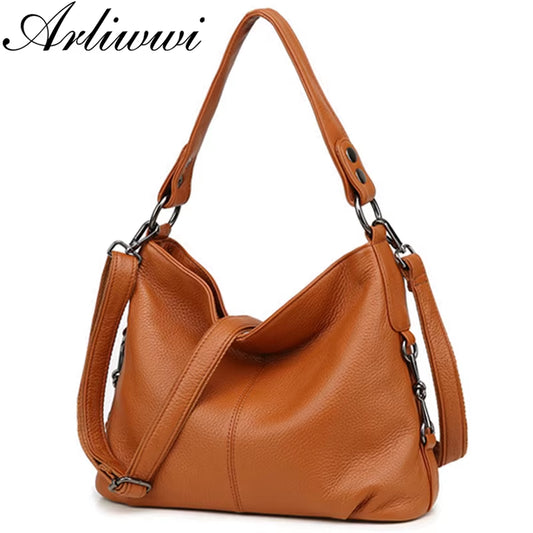 Brand New Arrival Extra Soft Real Leather Women Shoulder Bags Solid Colors Genuine Cow Leather Handbags Fashion GS07