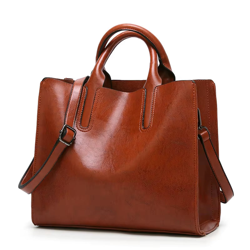 Fashion Leather Women Handbags New Shoulder Bag Oil Wax Leather Bags Female Messenger Crossbody Bag Tote Green Bolsos 2023