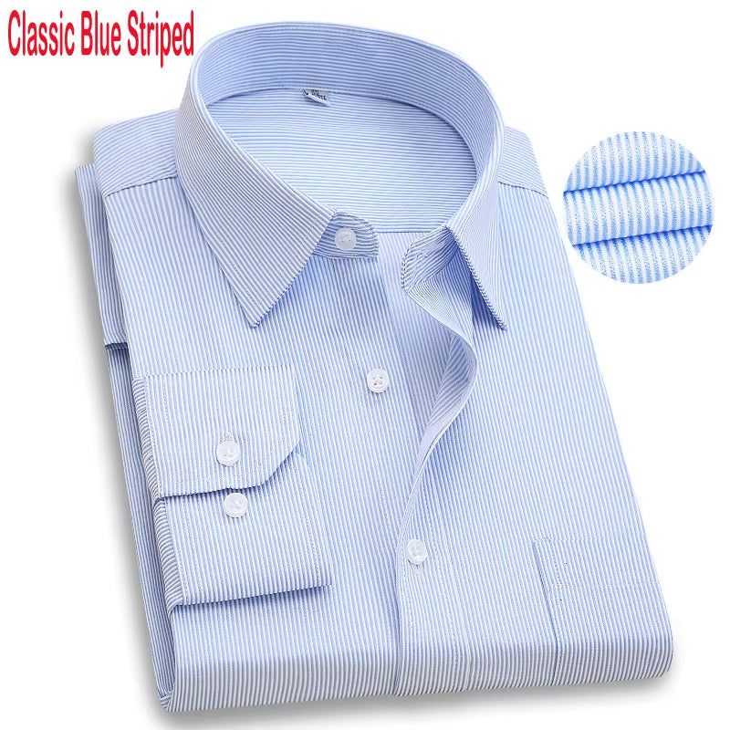 Men'S Top Quality Dress Shirts 2023 Fashion New Slim Fit Long Sleeve Shirt Men Black White Formal Button up Shirt Chemise Homme