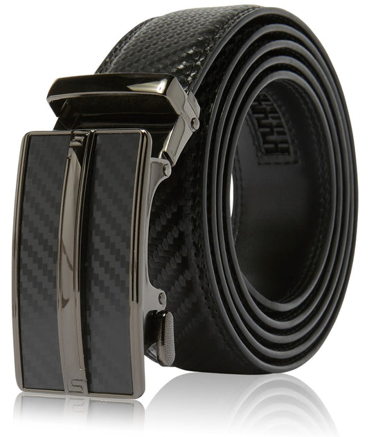 Genuine Leather Mens Ratchet Belt Belts for Men Adjustable Automatic Buckle