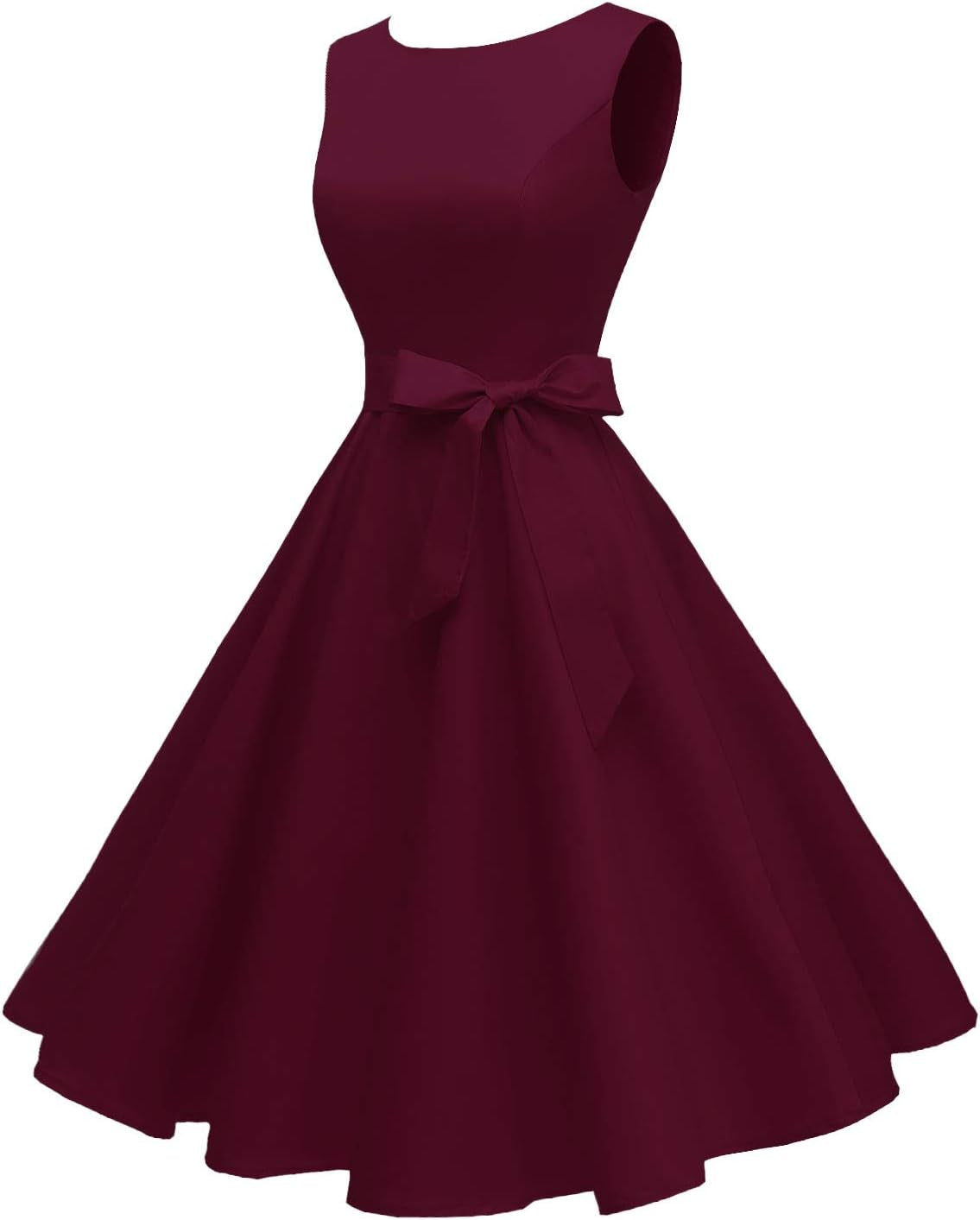 Women'S Boatneck Sleeveless Swing Vintage 1950S Cocktail Dress New