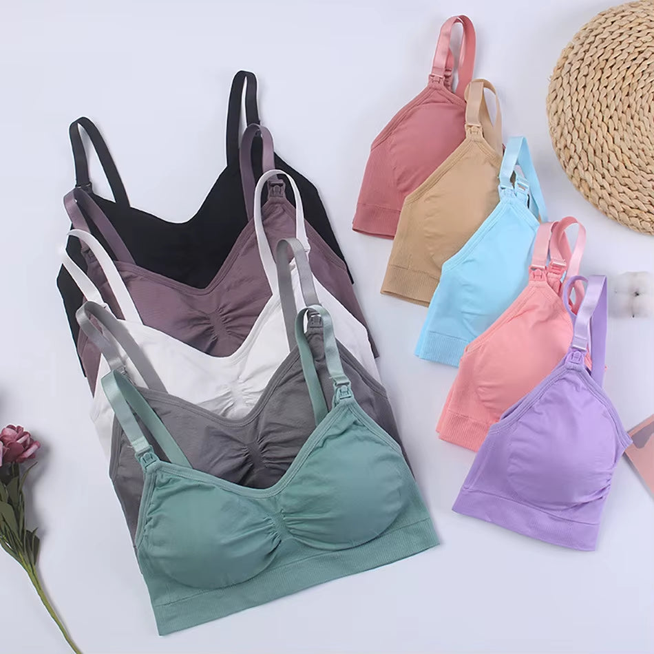 3 Pcs/Pack Breathable Maternity Pregnant Bras Comfort Breastfeeding Sleep Bralette Women Wireless Seamless Nursing Underwear