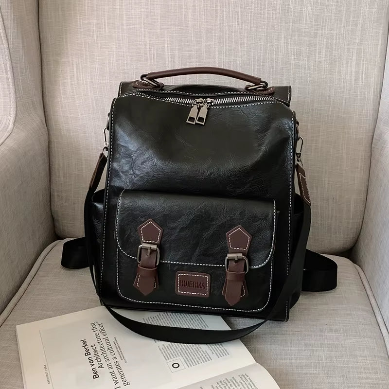 2020 Women Vintage PU Leather Backpacks Vintage Female Shoulder Bags Sac a Dos Casual Travel Ladies Bagpack Mochilas School Bags