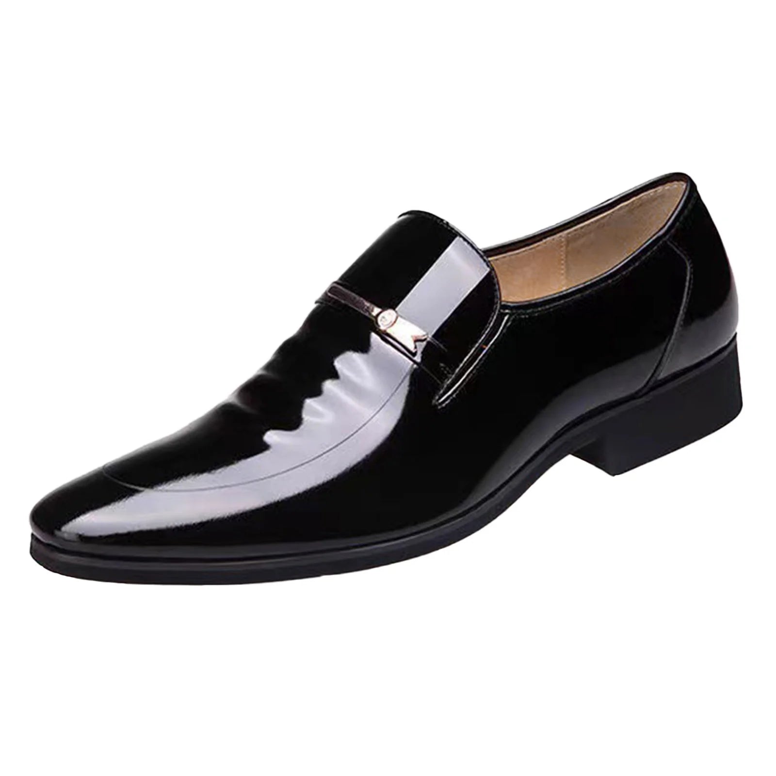 Adult Men Shoes Extra Wide Shoes for Men Leather Classic Style Mens Shoes Fashion Metal Strip Decoration Leather Shoe Horn for Men Brown 11