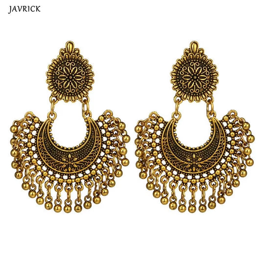 Women Earrings Metal Tassel Jhumka Indian Ethnic Bollywood Dangle Earrings Fashion Jewelry Accessories
