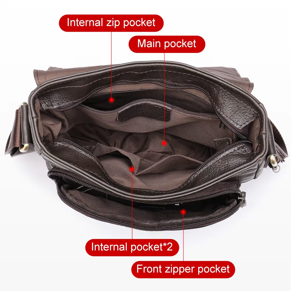 MVA Men'S Genuine Leather Bag Crossbody Bags for Men Messenger Bag Men Leather Men'S Shoulder Bags Male Man Handbags 819