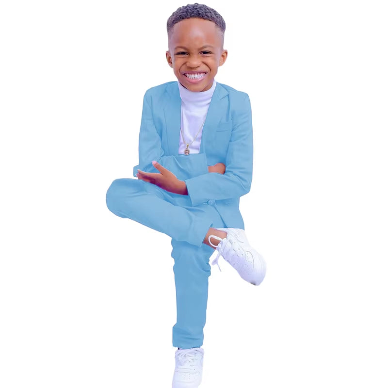 British Boys Suit Children'S Formal Set Autumn Winter Jacket Pants 2 Pieces Outfit Kids Party Birthday Baby'S Dress for Wedding