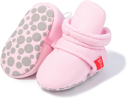 Baby Boy Girl Fleece Booties Newborn Cozy Winter Warm Socks Toddler Non-Slip Soft Sole Crib Shoes…