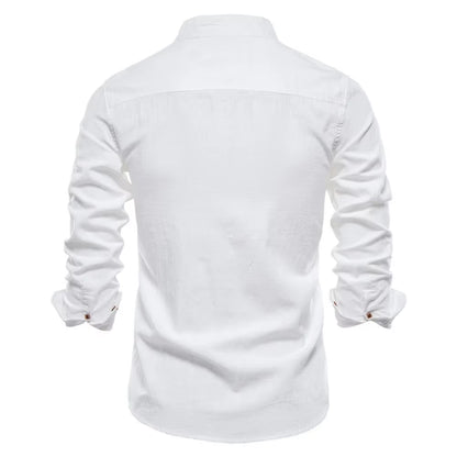 New Spring Cotton Social Shirt Men Solid Color High Quality Long Sleeve Shirt for Men Lapel Casual Social Men'S Shirts