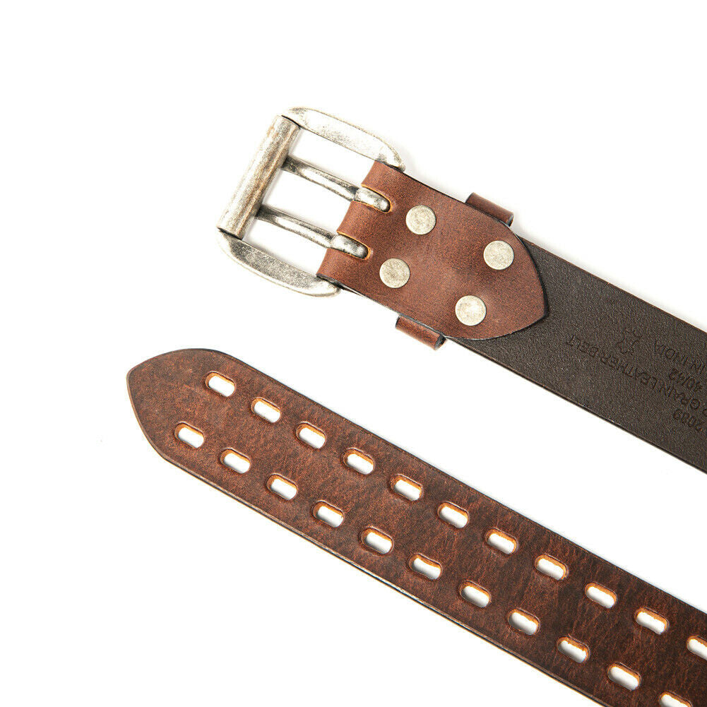 Men’S Top Grain Leather Belts for Men Genuine Solid Belt Workmen 1.5Inch Width