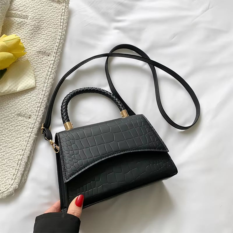 Solid Pu Leather Shoulder Bag Fashion Designer Handbags Top Handle Bags for Women Casual Crossbody Bags