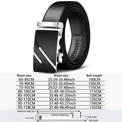 Men Belts Automatic Buckle Belt Genune Leather High Quality Black Male Belts for Men Leather Strap Casual Buises for Jeans