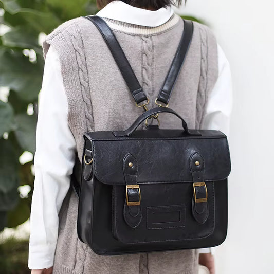 Korean Version Women Backpack 2023 New Multifunction Female Big Tote Bag PU Leather College Style Shoulder Bag Student Schoolbag