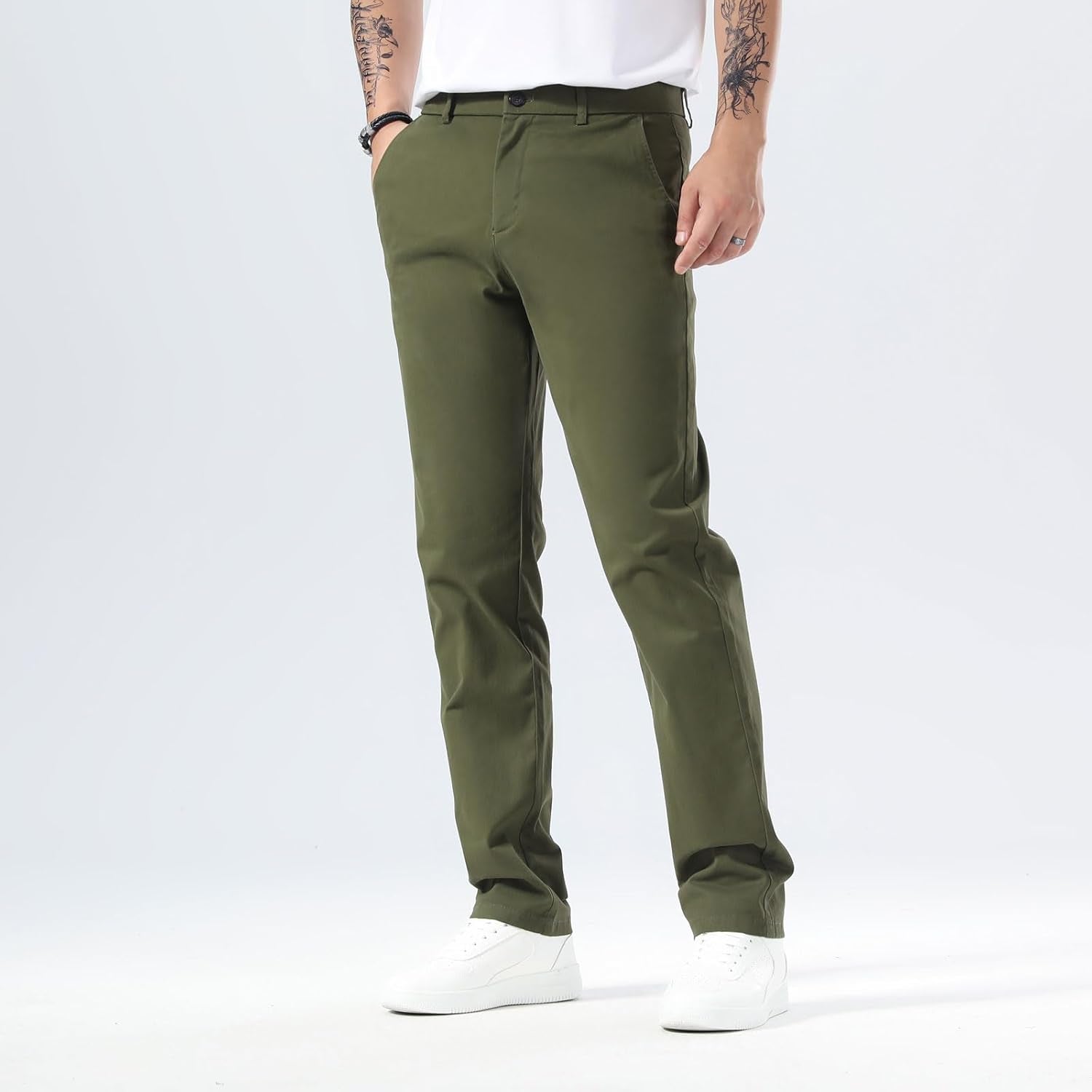 Men’S Slim Fit Khaki Pants Men’S Tapered Chino Pants