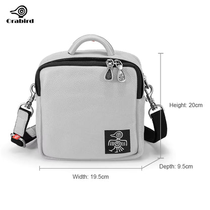 Casual Crossbody Square Bags Ladies Soft Cowhide Genuine Leather Both Sides Zipper Women'S Shoulder Handbags