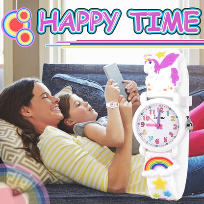 Girls Watch - 3D Cartoon Waterproof Toddler Watch, Gifts for Girls Age 2-8 Toys for 3 4 5 6 7 Year Old Girls - Kids Gifts