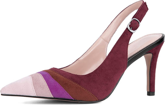 Kitten Heels for Women Rainbow Womens Sandals Pumps Multi Color Sexy Pointed Toe Comfortable Ladies Dress Party Shoes