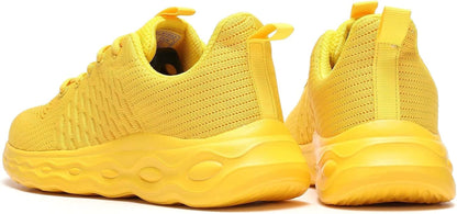 Women'S Running Shoes Walking Tennis Sneakers Ladies Work Casual Comfor Lightweight Non-Slip Gym Trainers Yellow
