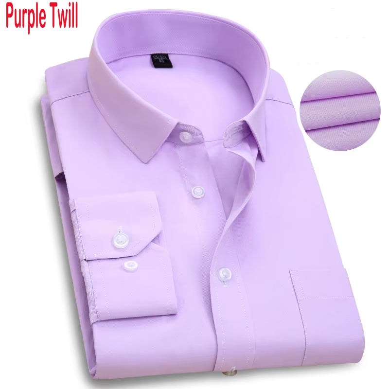 Men'S Top Quality Dress Shirts 2023 Fashion New Slim Fit Long Sleeve Shirt Men Black White Formal Button up Shirt Chemise Homme