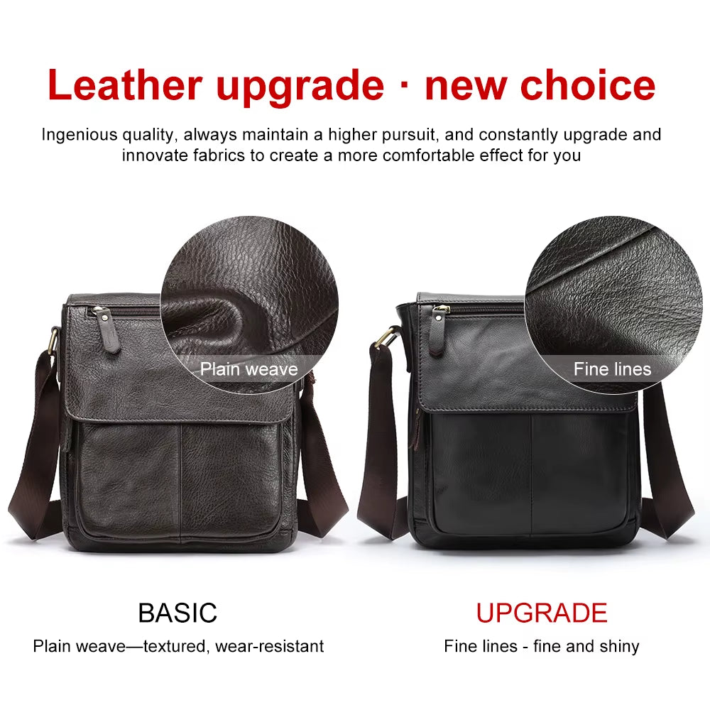 MVA Men'S Genuine Leather Bag Crossbody Bags for Men Messenger Bag Men Leather Men'S Shoulder Bags Male Man Handbags 819