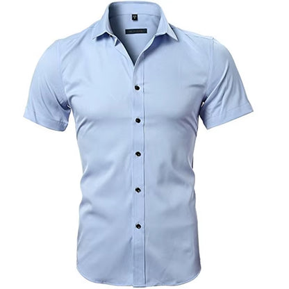 Men'S Purple Bamboo Fiber Dress Shirts Brand Long Sleeve Shirt Solid Slim Fit Casual Formal Non Iron Work Shirt Camisa Masculina