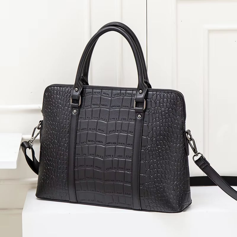 Fashion Women Leather Laptop Briefcases Office Lady Handbags for Woman Business Leather Handbag Notebook Computer Shoulder Bags