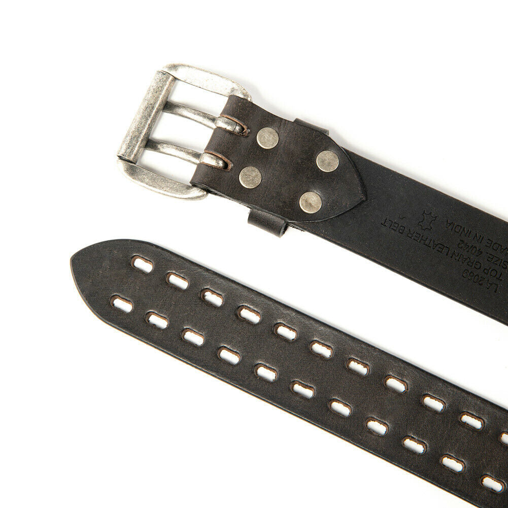 Men’S Top Grain Leather Belts for Men Genuine Solid Belt Workmen 1.5Inch Width