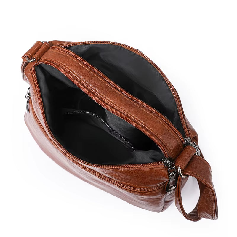 Multiple Pockets Soft Leather Hand Bags for Women Luxury Handbags Women Bags Designer Shoulder Crossbody Bags with Free Shipping