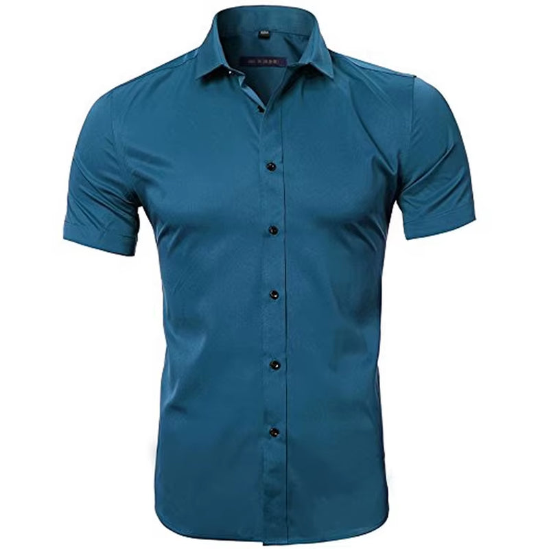 Men'S Purple Bamboo Fiber Dress Shirts Brand Long Sleeve Shirt Solid Slim Fit Casual Formal Non Iron Work Shirt Camisa Masculina
