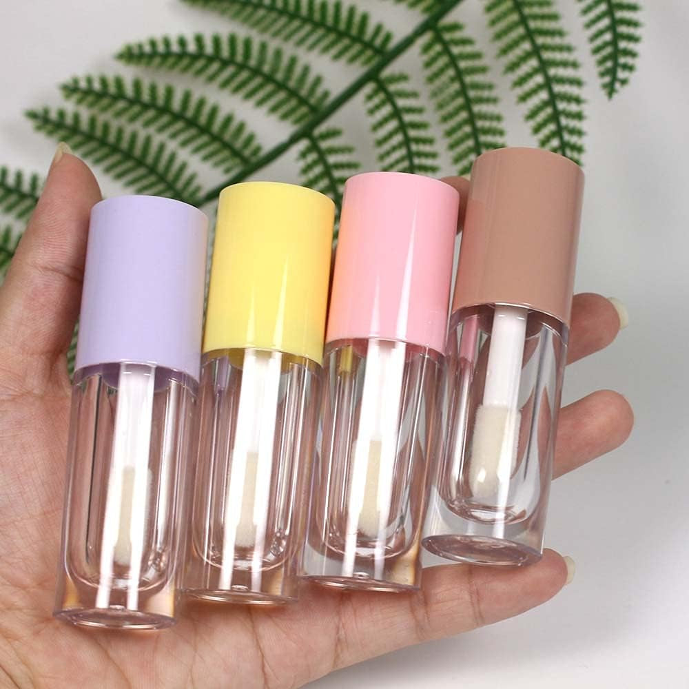30Pcs Nude Empty 6Ml 0.2Oz Lip Gloss Tubes with Big Doe Foot Wand，Round Lipgloss Containers，Concealer Tube Cosmetic Packing Container Bulk Wholesale