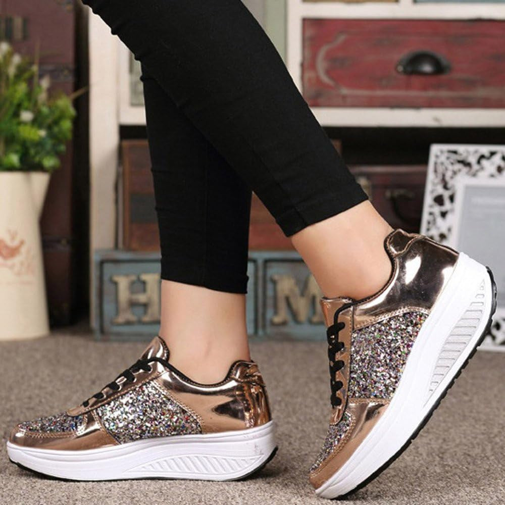 Sneakers for Women Wedges Sneakers Sequins Shake Shoes Fashion Girls Sport Shoes