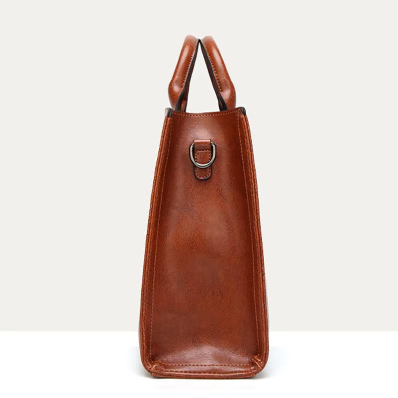 Fashion Leather Women Handbags New Shoulder Bag Oil Wax Leather Bags Female Messenger Crossbody Bag Tote Green Bolsos 2023