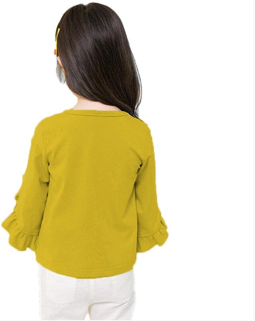 Little Girls Ruffle Bat T Shirt Autumn Princess Girl Blouses Spring Tops