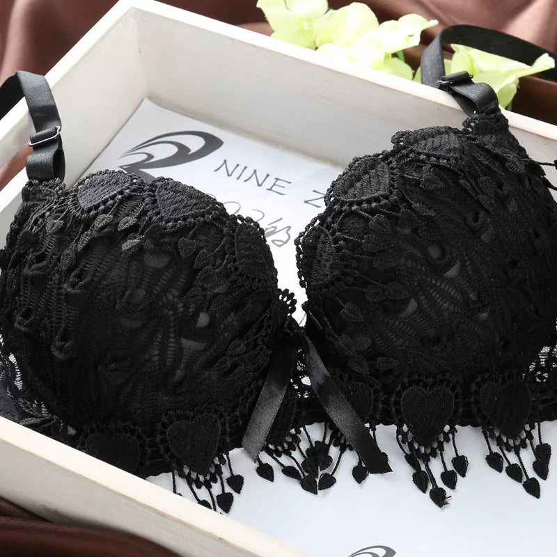 Push up Bra Set Women Underwear Solid Sexy Lingerie Girl Floral Lace Underwear Set Underwire Brassiere Outfit