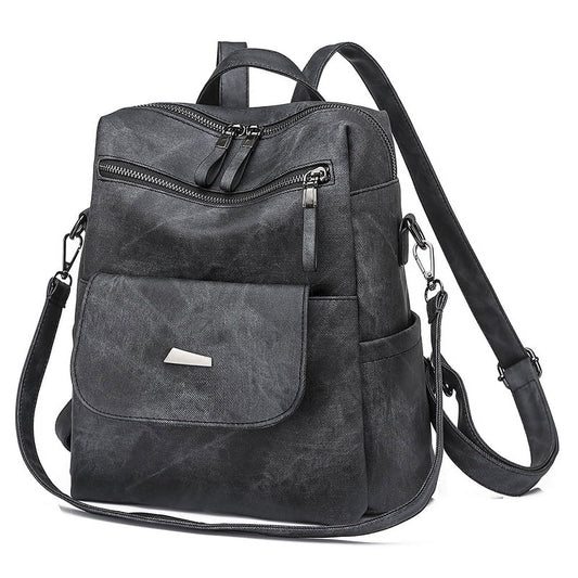 PU Leather Backpack Purse for Women Casual Handbag Ladies Shoulder Bags Black