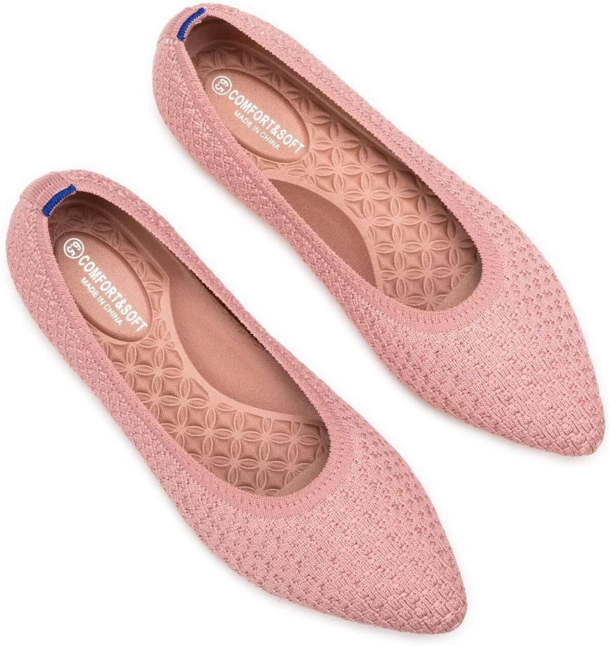 Womens Pointed Toe Flats Knit Dress Shoes Comfort Women Shoes Slip on Shoes for Woman Classic Softable Shoes Low Wedge