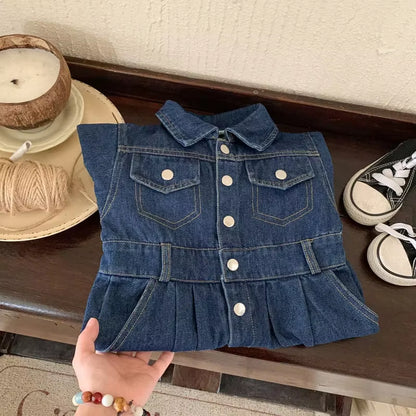 2024 Baby Toddler Jeans Romper Boy Girl Denim Overalls Fashion Children One Piece Pants Long Sleeve Jumpsuit Casual Child Kids