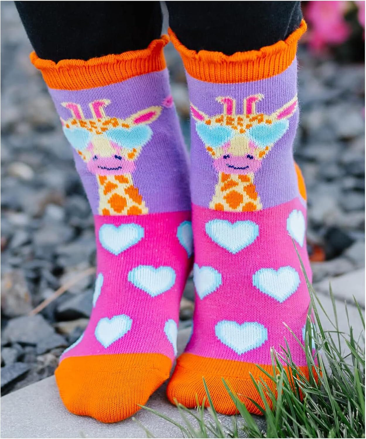 Girl'S Unicorn Llama Giraffe Flamingo Novelty Pattern Crew Socks 6 Pack