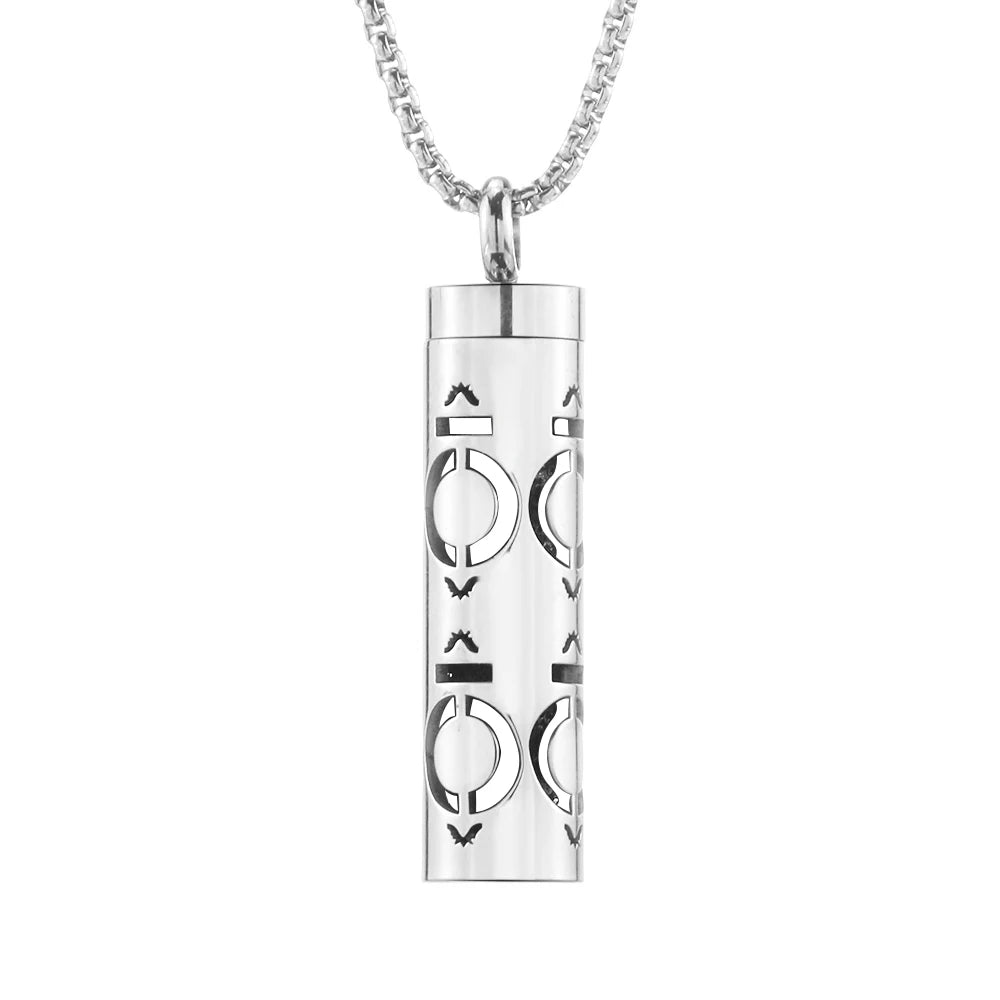 Geometric Style Aromatherapy Essential Oil Pendant Lockets Perfume Storage Diffuser Necklace 316L Stainless Steel Jewelry Gift