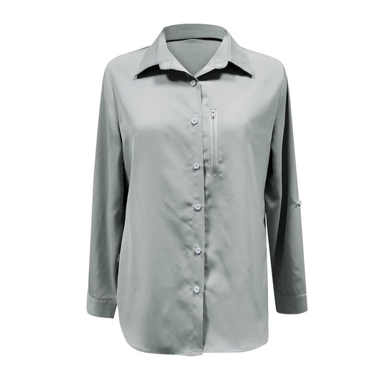 Clearance! Shirts for Women Womens Shirts Upf 50+ Sun Long Sleeve Outdoor Cool Fishing Hiking Shirt T Shirts for Women Grey,S