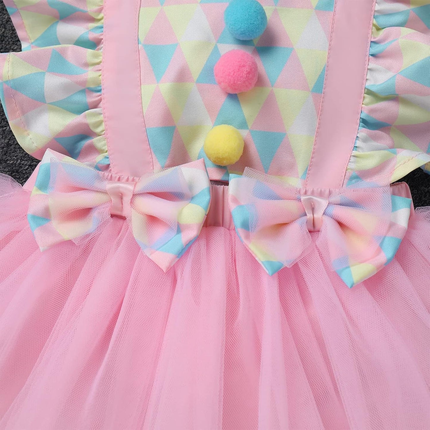 Baby Girl First Birthday Outfit Rainbow Tutu Princess Romper Dress Tiara Shoes 3Pcs Clothes Set for Cake Smash