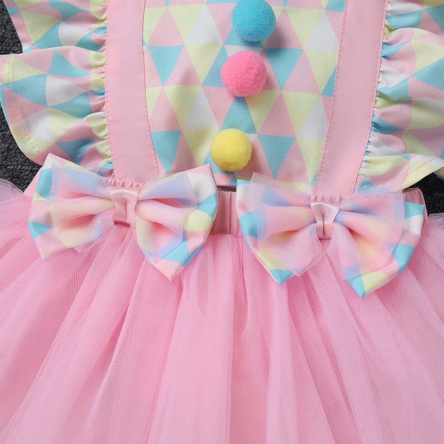 Baby Girl First Birthday Outfit Rainbow Tutu Princess Romper Dress Tiara Shoes 3Pcs Clothes Set for Cake Smash